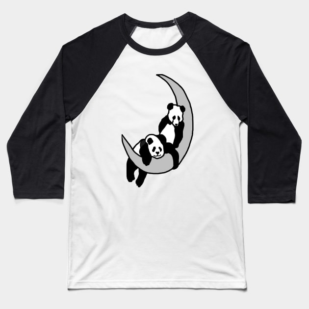 Panda Moon Baseball T-Shirt by imphavok